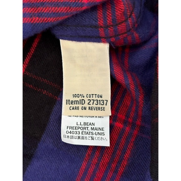 LL Bean Womens Small Scotch Plaid Flannel Tunic Shirt Relaxed Fit New‎ 273137 - Picture 8 of 9